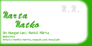 marta matko business card