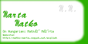 marta matko business card